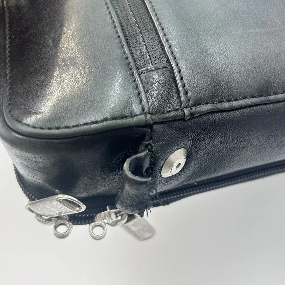 Vintage Porsche Design Black Leather Laptop Briefcase Y2K Luxury Corporate Sleek
